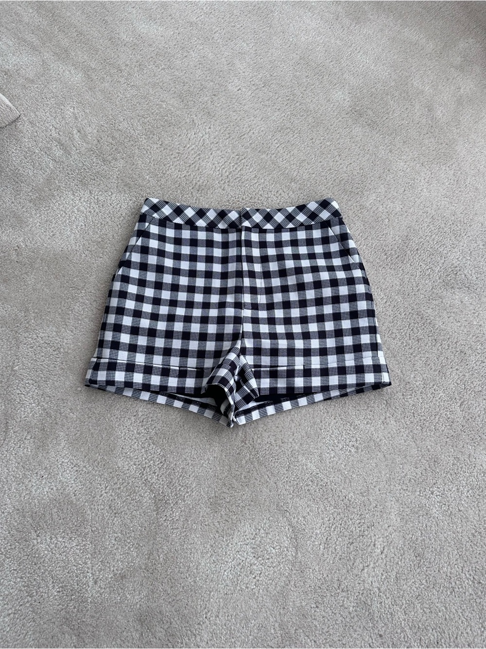 English Factory Black and White Gingham High-Rise Shorts
